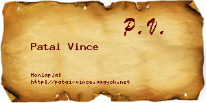 Patai Vince névjegykártya